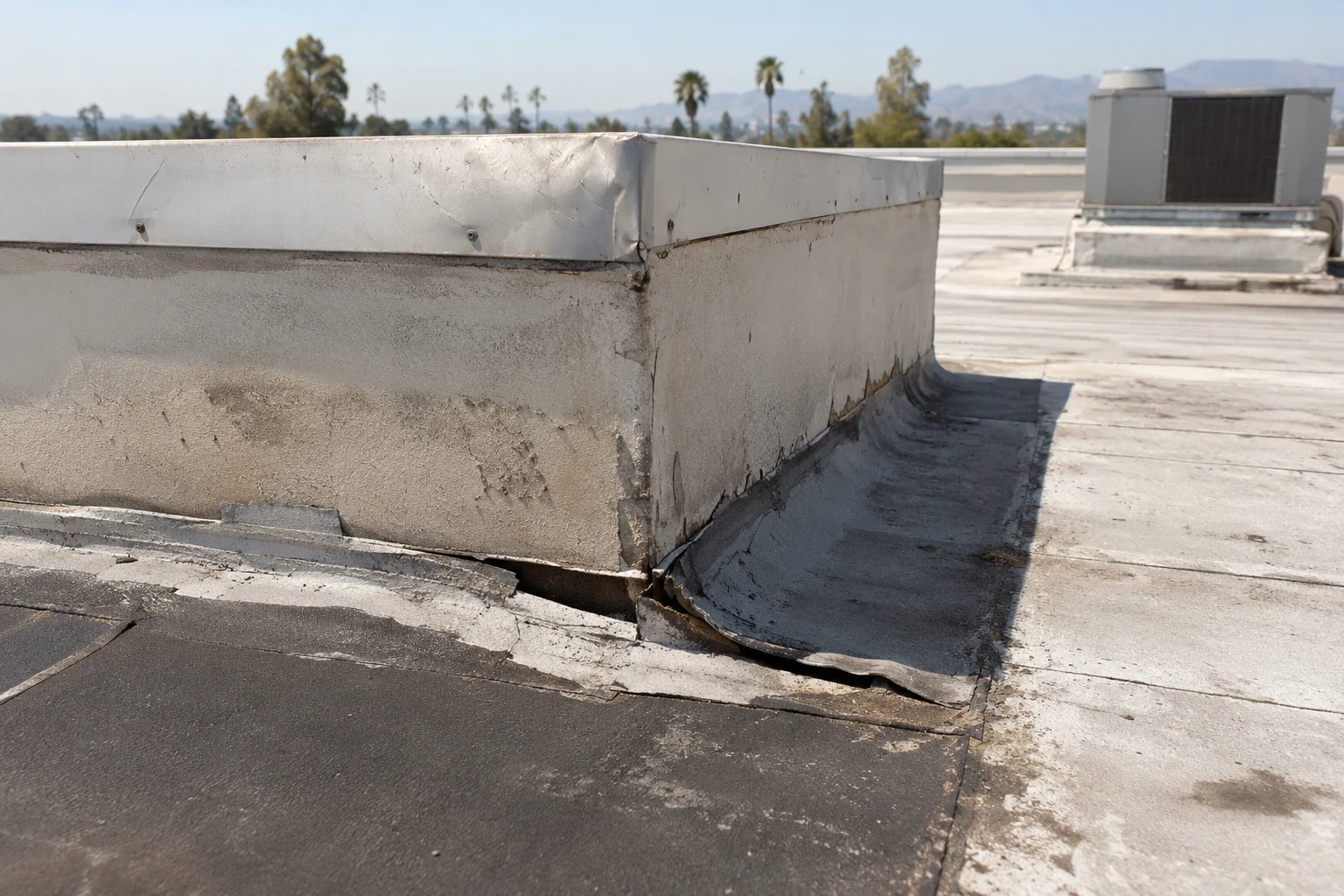 EPDM Roof Repair in Clovis at Adhesive and Flashing Joints