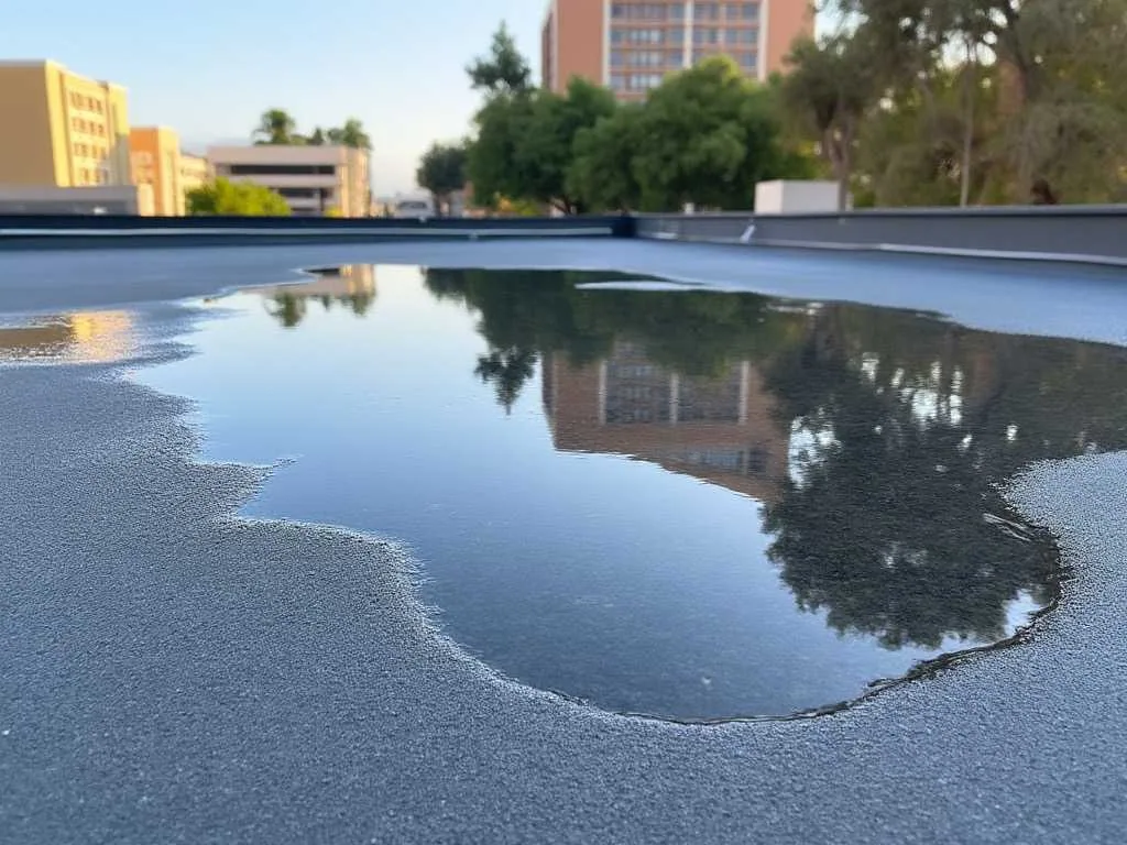 persistent water on a low-slope roof